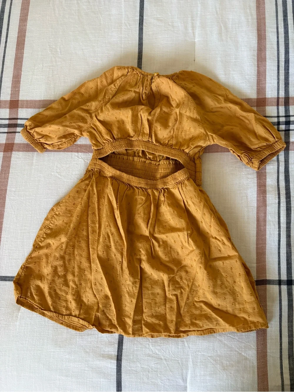 Old Navy Girls' Mustard Yellow Eyelet Dress